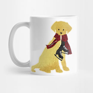 Preppy Golden Retriever Dog-Winter Ice Skates Mug